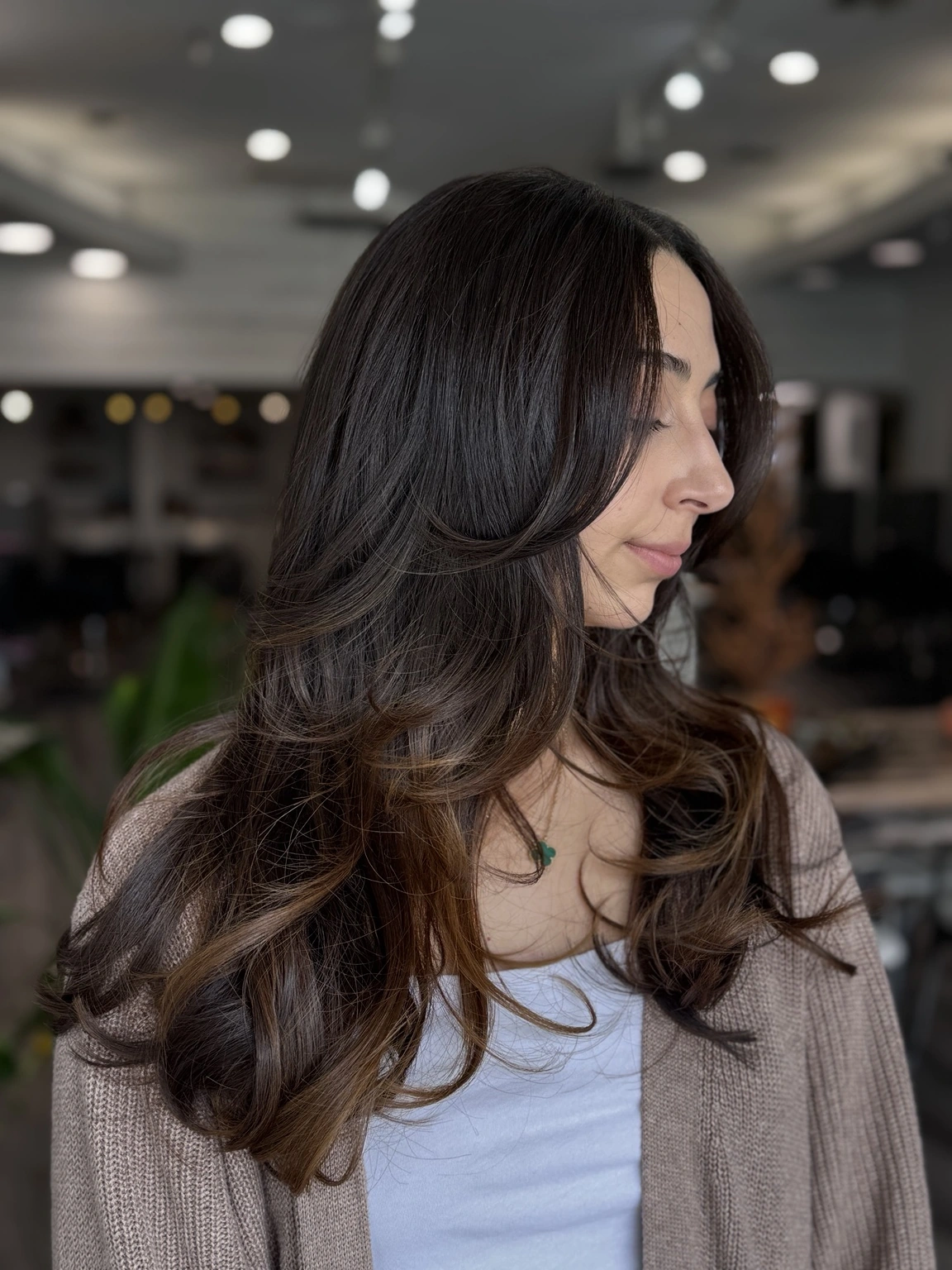 Dimensional layered brunette by Hair by Irmz
